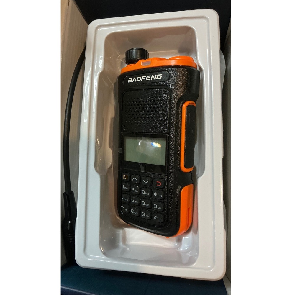 Baofeng Dual Band Two Way Radio Handheld Transceiver Black Orange with Charger